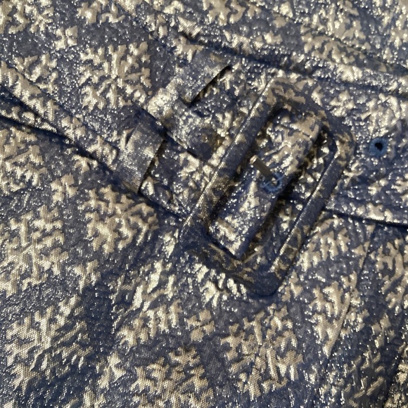 Vintage PRADA Womens Silver and Gold Brocade Belted Mini Skirt Size 38 US 2 EUC - Picture 7 of 13